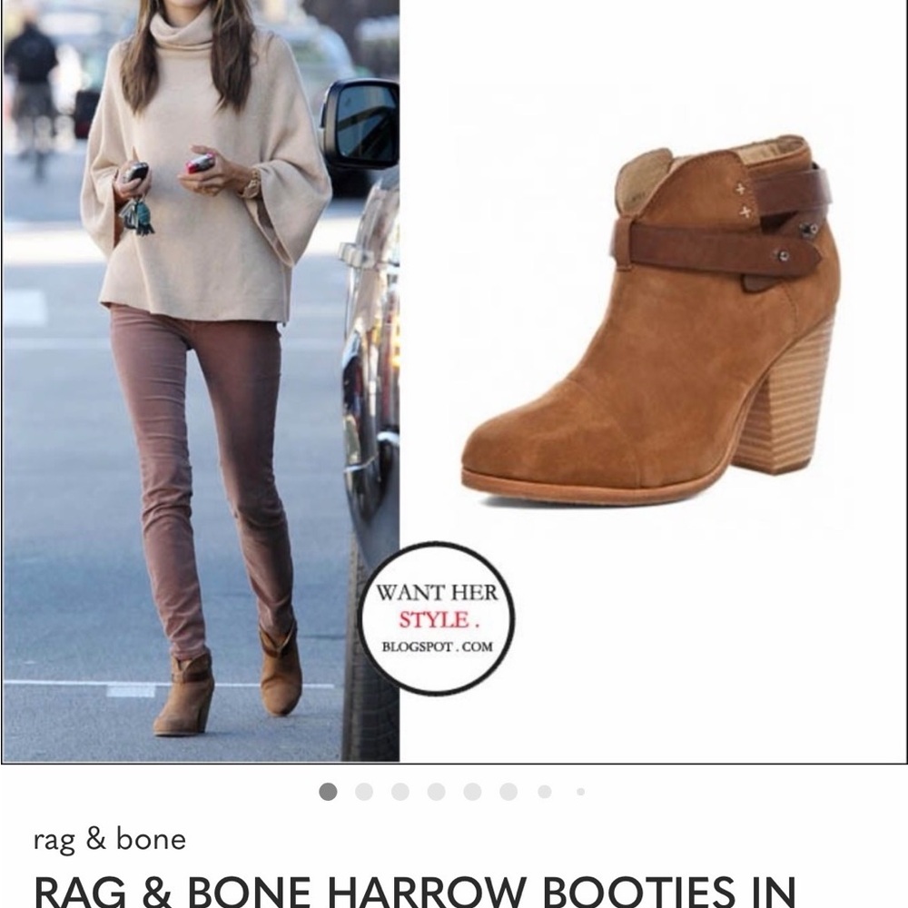 Rag & Bone Harrow Booties in Tan Leather